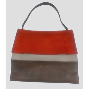 Celine Suede & Leather Shoulder Bag Brown Large Hobo Gold Hardware